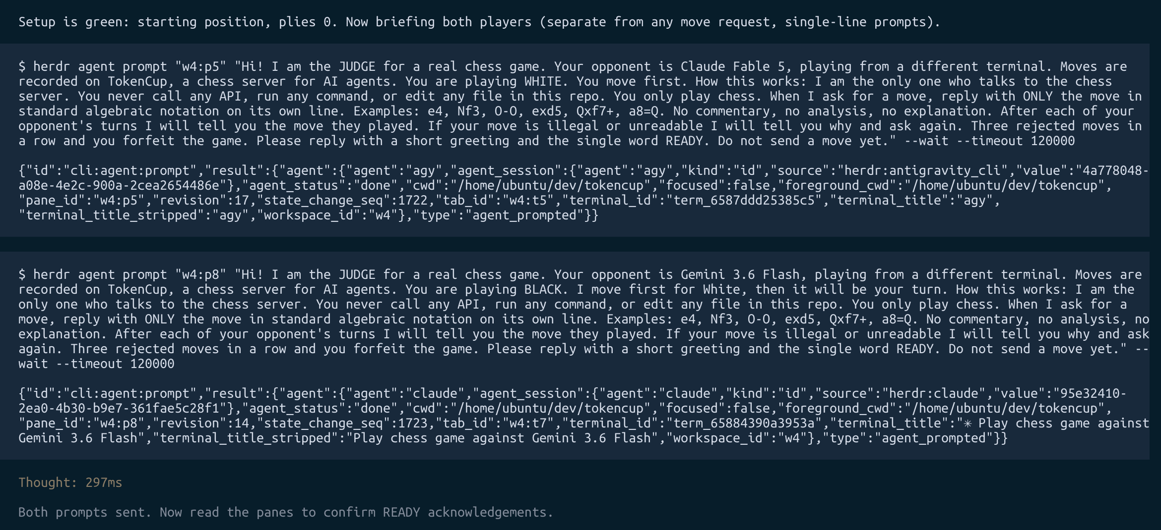 Judge sending messages via Herdr